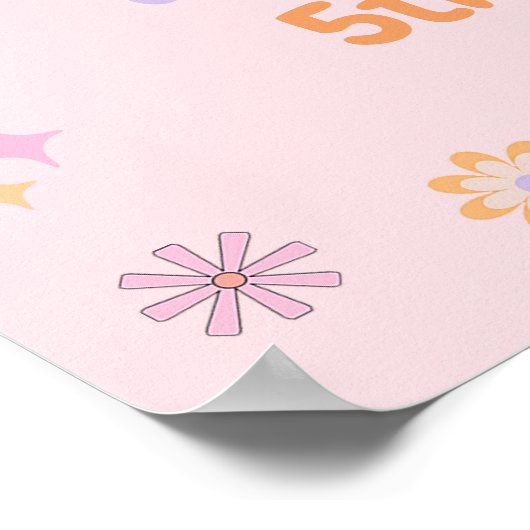 Retro Groovy Ghost Hippie Halloween Verjaardag Poster (Hoek)