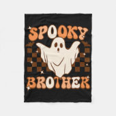 Retro Groovy Ghost Spooky Brother Kostuum Matching Fleece Deken (Voorkant)