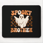 Retro Groovy Ghost Spooky Brother Kostuum Matching Muismat (Voorkant)