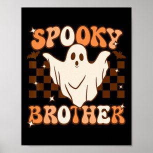 Retro Groovy Ghost Spooky Brother Kostuum Matching Poster