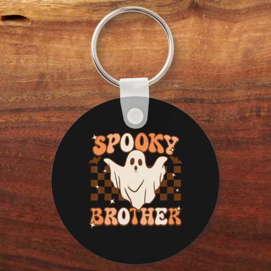 Retro Groovy Ghost Spooky Brother Kostuum Matching Sleutelhanger (Voorkant)