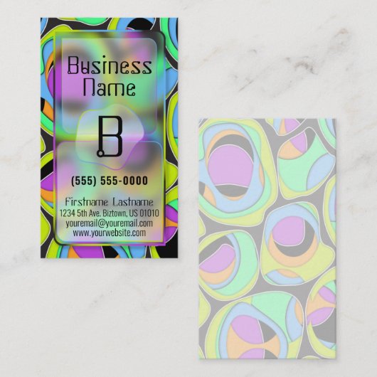 Retro Groovy Glassmorphism Visitekaartje (Voorkant / Achterkant)