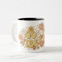 Retro Groovy Goede Vibes Alleen Golvende Typografi