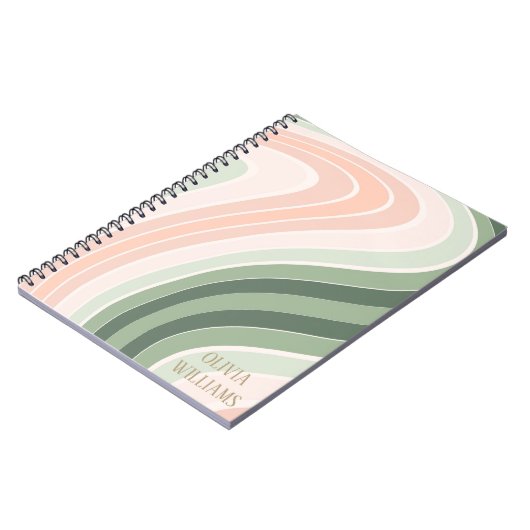 Retro groovy golfpatroon notitieboek (Linkerzijde)