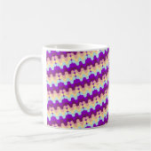 Retro Groovy Golfpatroon Paars En Geel Koffiemok (Links)