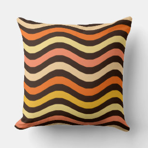Retro Groovy Golven Naadloos Patroon Kussen