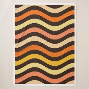 Retro Groovy Golven Naadloos Patroon Sherpa Deken