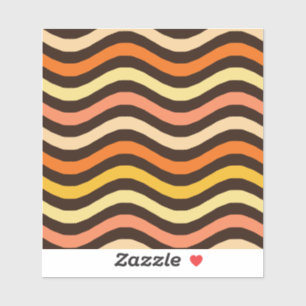 Retro Groovy Golven Naadloos Patroon Sticker