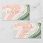 Retro Groovy golvend patroon Visitekaartje (Voorkant / Achterkant)