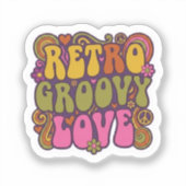 Retro Groovy Good Vibes 70s Vintage Sticker (Recto)
