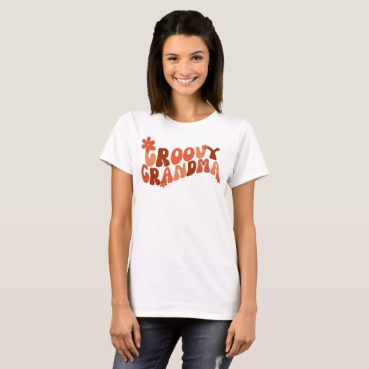 Retro Groovy Grandma Shirt, Groovy Grandmoeder T-shirt (Voorkant volledig)