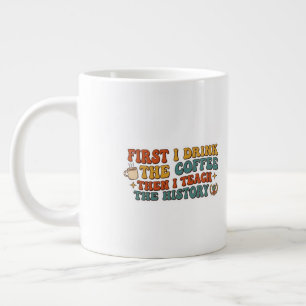 Retro groovy grappige geschenken voor geschiedenis extra grote beker