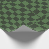 Retro Groovy Green Wavy geruit Cadeaupapier (Hoek)