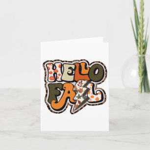 Retro Groovy Hallo Herfst Autumn Vibes Lightning B Kaart