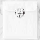 Retro groovy Halloween eerste verjaardag Dank U Ronde Sticker (Tas)