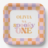 Retro Groovy Halloween eerste verjaardag Papieren Bordje (Voorkant)