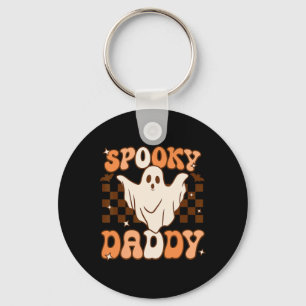Retro Groovy Halloween Ghost Spooky Daddy Kostuum Sleutelhanger