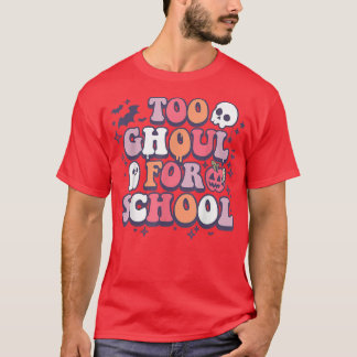 Retro Groovy Halloween leraar Ghouls School Trick T-shirt