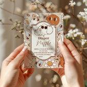 Retro Groovy Halloween Little Boo Raffle Diapper Informatiekaartje