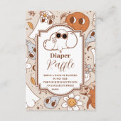 Retro Groovy Halloween Little Boo Raffle Diapper Informatiekaartje (Voorkant)