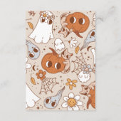 Retro Groovy Halloween Little Boo Raffle Diapper Informatiekaartje (Achterkant)