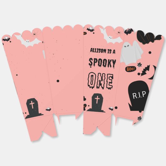 Retro Groovy Halloween spooky een eerste verjaarda Bedankdoosjes (Ongevouwen)