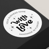 Retro Groovy Handgemaakte Zakelijke Label Met Lief