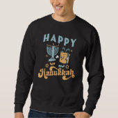 Retro Groovy Happy Hanukkah Chanukkah Jewish Holid Trui (Voorkant)