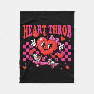 Retro Groovy Hart Klop Valentijnsdag Peuters Jonge Fleece Deken