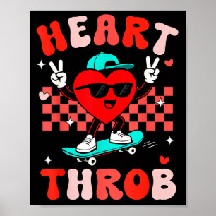 Retro Groovy Hart Kloppende Valentijnsdag Peuters Poster