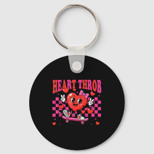 Retro Groovy Hart Kloppende Valentijnsdag Peuters Sleutelhanger
