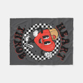 Retro Groovy Heart Throb Valentines Day Toddlers B Fleece Deken (Voorkant (Horizontaal))