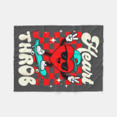 Retro Groovy Heart Throb Valentines Day Toddlers B Fleece Deken (Voorkant (Horizontaal))