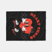 Retro Groovy Heart Throb Valentines Day Toddlers B Fleece Deken (Voorkant (Horizontaal))
