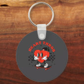 Retro Groovy Heart Throb Valentines Day Toddlers B Sleutelhanger (Voorkant)