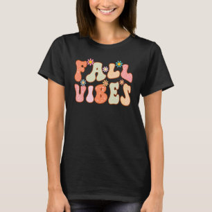 Retro Groovy Herfst Trillingen Bloem Herfst Schatt T-shirt