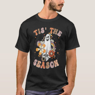Retro Groovy Het Is Het Seizoen Pompoen Geest Hipp T-shirt