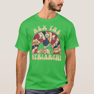 Retro Groovy hex de patriarchie feministische heks T-shirt
