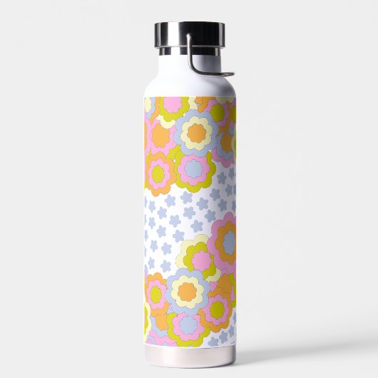 Retro Groovy Hippie Flowers en Stars Waterfles (Links)