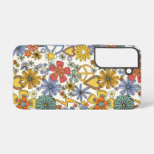 Retro Groovy Hippie Flowers Hearts Samsung Galaxy Hoesje (Achterkant horizontaal)
