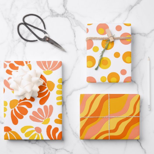 Retro Groovy Hippie Wrapping Papier Bladen Inpakpapier Vel (Voorkant)