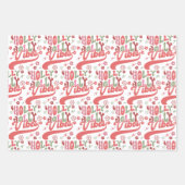 Retro Groovy Holly Jolly Vibes Vakantie Inpakpapier Vel (Voorkant 2)