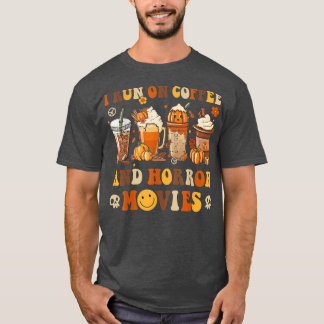 Retro Groovy Horror Herfst Movie Coffee Hippie Hal T-shirt