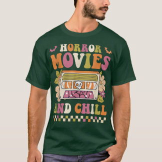 Retro Groovy Horror Movies en Chill Hippie Hallow T-shirt