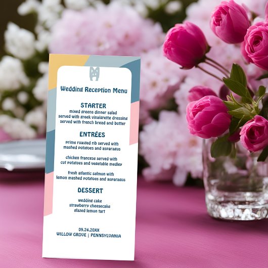 Retro Groovy huwelijksmenu - Een reis naar nostalg Menu