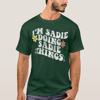 Retro Groovy Ik ben bedroefd Sadie Doet Traurige D T-shirt