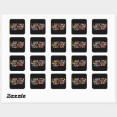 Retro Groovy Ik hoop dat beide teams plezier hebbe Vierkante Sticker (Vel)
