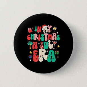 Retro Groovy in mijn kerst in juli tijdperk Zomer  Ronde Button 5,7 Cm