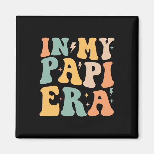 Retro Groovy In My Papi Era Vader&# s Day Magneet (Voorkant)