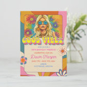 Retro Groovy jaren 1960 Verjaardag Weekend Routebe Kaart (Staand voorkant)